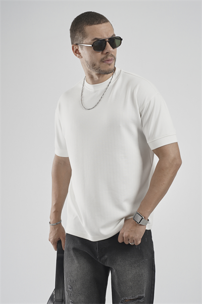 Bisiklet Yaka Çizgili Regular Kalıp Erkek Tişört