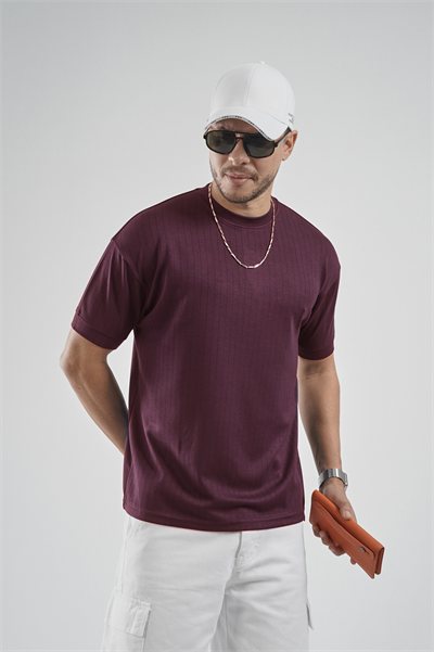 Bisiklet Yaka Çizgili Regular Kalıp Erkek Tişört