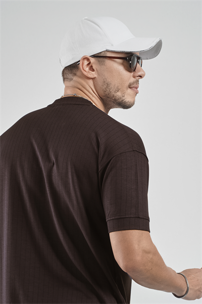 Bisiklet Yaka Çizgili Regular Kalıp Erkek Tişört