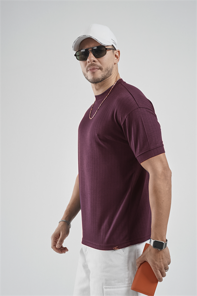 Bisiklet Yaka Çizgili Regular Kalıp Erkek Tişört