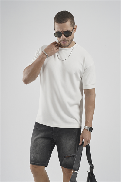 Bisiklet Yaka Çizgili Regular Kalıp Erkek Tişört