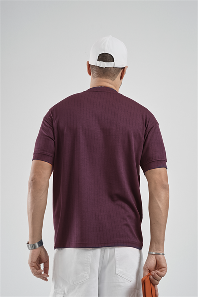 Bisiklet Yaka Çizgili Regular Kalıp Erkek Tişört