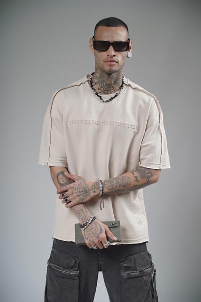 Bisiklet Yaka How To Make It Better Yazılı Oversize Kalıp Tişört