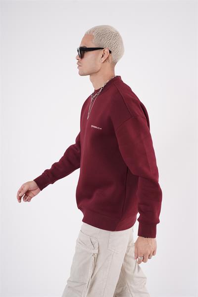 Bisiklet Yaka Kingbrich Baskılı Oversize Kalıp Basıc Sweatshirt