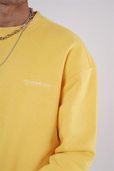 Bisiklet Yaka Kingbrich Baskılı Oversize Kalıp Basıc Sweatshirt