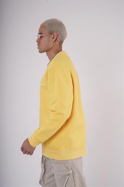 Bisiklet Yaka Kingbrich Baskılı Oversize Kalıp Basıc Sweatshirt