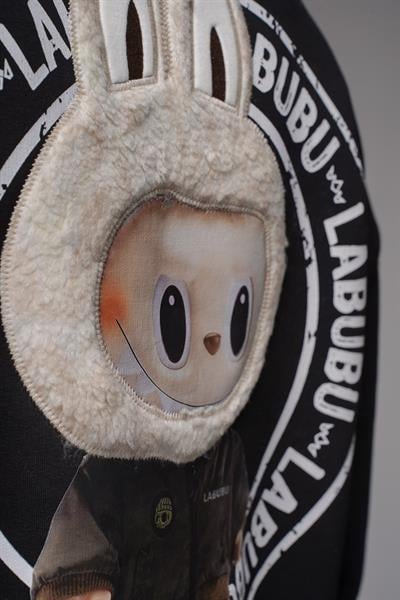 Bisiklet Yaka Labubu Baskılı Oversize Kalıp Unisex Sweatshirt