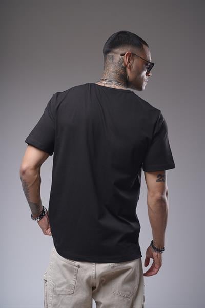 Bisiklet Yaka Likralı Düz Basic Erkek Regular Kalıp Tişört