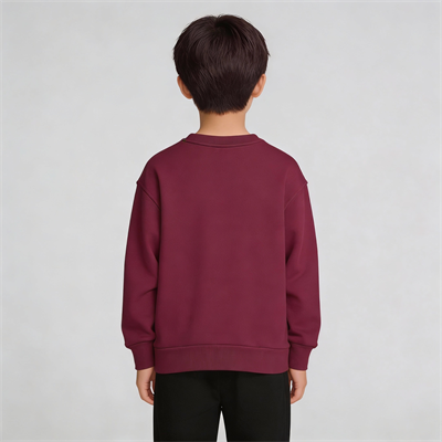 Bisiklet Yaka Nakışlı Oversize Kalıp Çocuk Sweatshirt