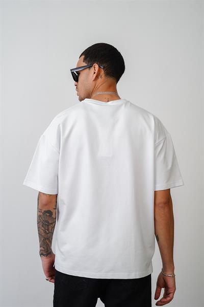 Bisiklet Yaka Oversize Düz Unisex Tişört