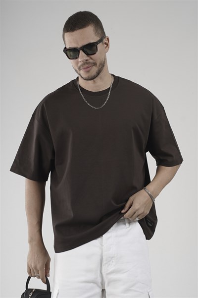 Bisiklet Yaka Oversize Erkek Süprem Tişört