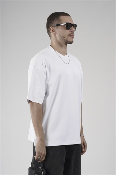 Bisiklet Yaka Oversize Erkek Süprem Tişört