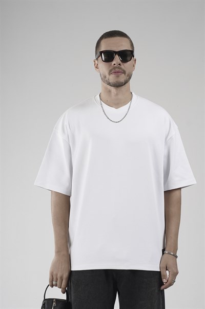 Bisiklet Yaka Oversize Erkek Süprem Tişört