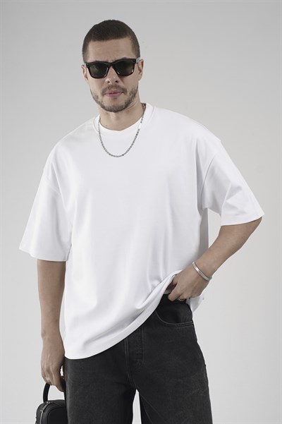 Bisiklet Yaka Oversize Erkek Süprem Tişört