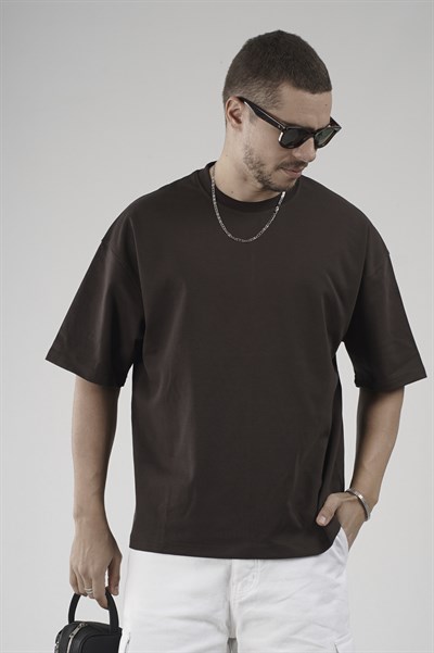 Bisiklet Yaka Oversize Erkek Süprem Tişört