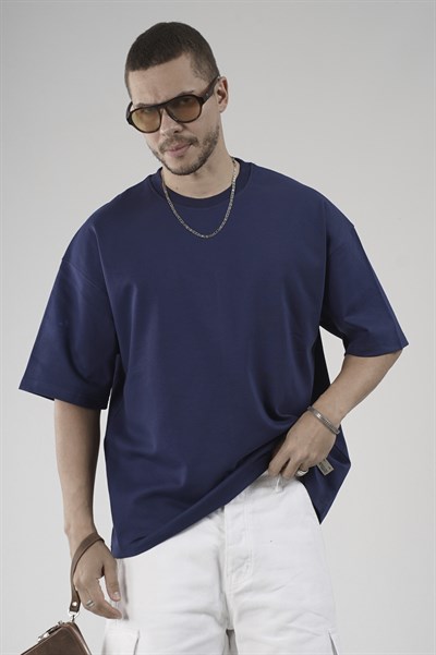 Bisiklet Yaka Oversize Erkek Süprem Tişört