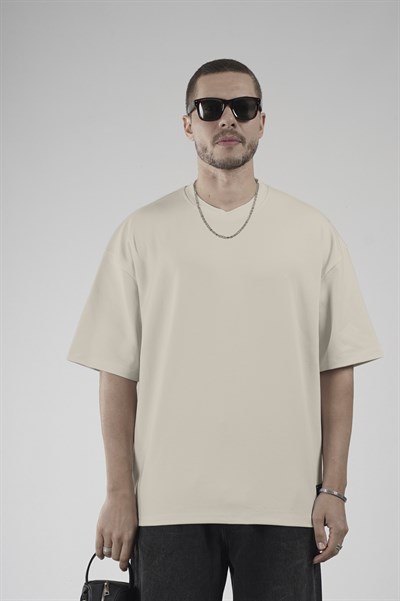 Bisiklet Yaka Oversize Erkek Süprem Tişört