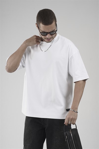 Bisiklet Yaka Oversize Erkek Süprem Tişört