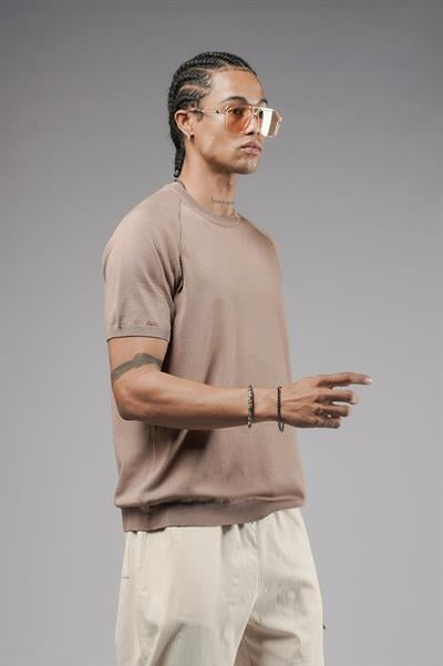 Bisiklet Yaka Reglan Kol Triko Erkek Tişört