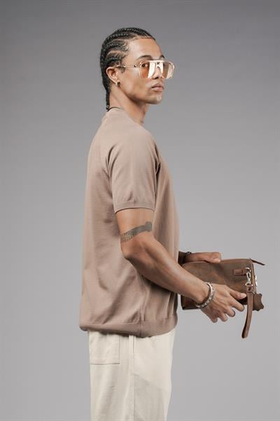 Bisiklet Yaka Reglan Kol Triko Erkek Tişört