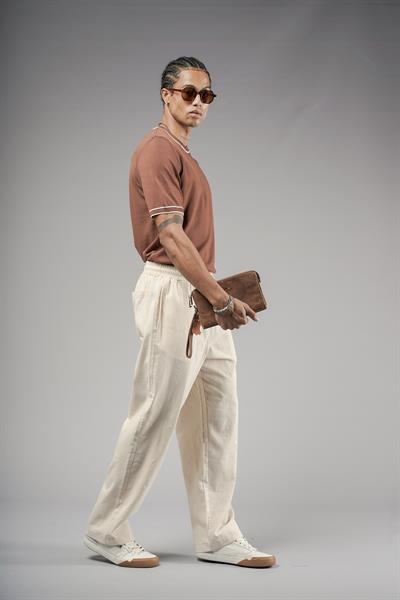 Bisiklet Yaka Ribanalı Regular Kalıp Triko Tişört