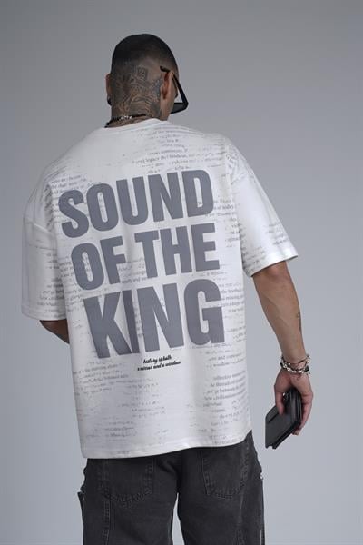 Bisiklet Yaka Silik Baskı Detaylı Unisex Oversize Kalıp Tişört