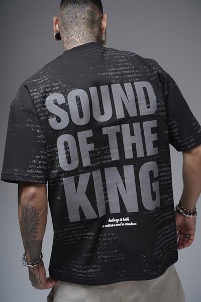 Bisiklet Yaka Silik Baskı Detaylı Unisex Oversize Kalıp Tişört