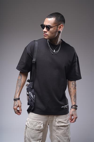 Bisiklet Yaka Sırtı Baskılı Double Face Oversize Kalıp Unisex Tişört