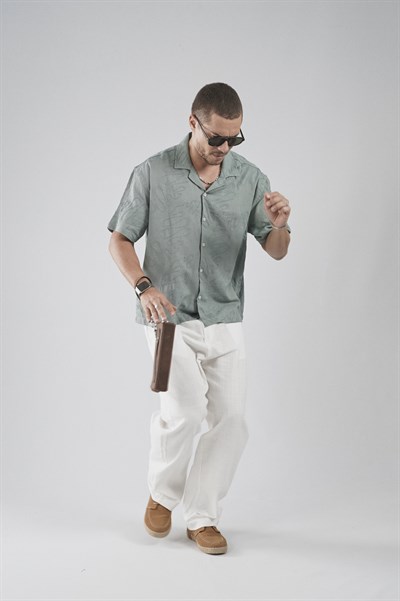 Desenli Nakış Detaylı Regular Kalıp Erkek Gömlek