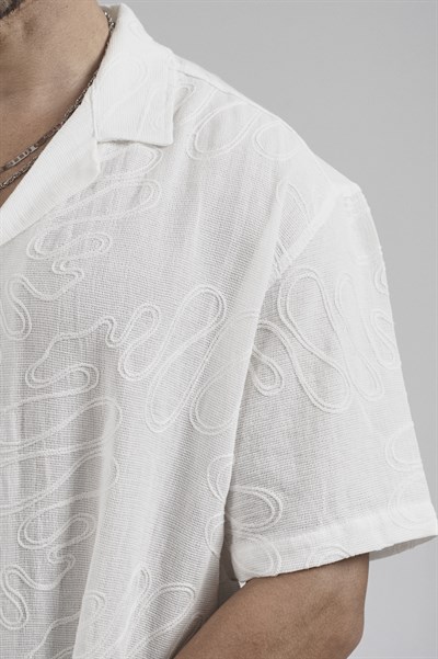 Desenli Nakış Detaylı Regular Kalıp Erkek Gömlek