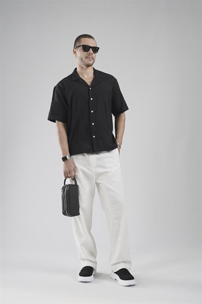 Desenli Nakış Detaylı Regular Kalıp Erkek Gömlek