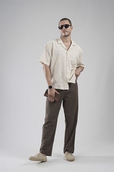 Desenli Nakış Detaylı Regular Kalıp Erkek Gömlek