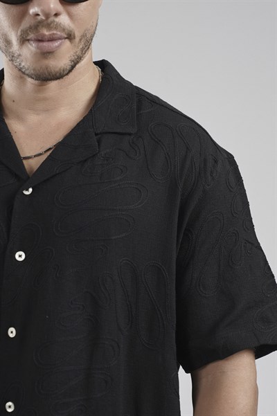 Desenli Nakış Detaylı Regular Kalıp Erkek Gömlek