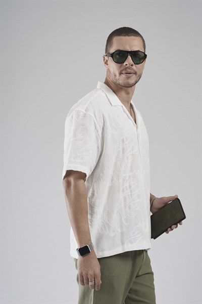 Desenli Nakış Detaylı Regular Kalıp Erkek Gömlek