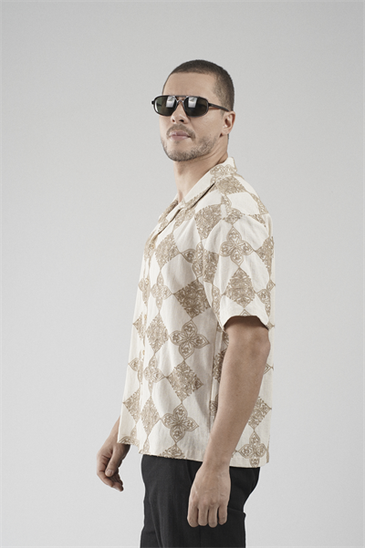 Desenli Oversize Kalıp Kafes Kumaş Erkek Gömlek