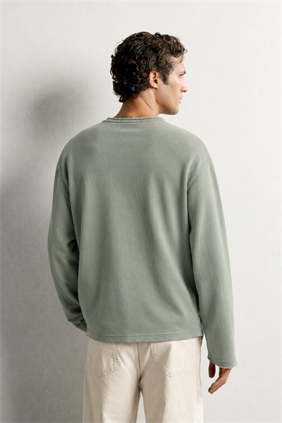 Erkek Basic Pis Yaka Oversize Sweatshirt