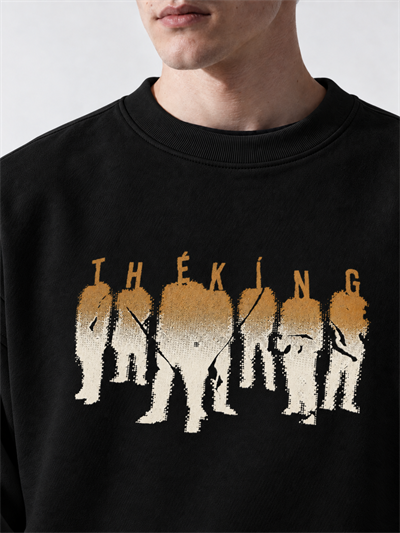 Erkek Göğüs Figür ve Tipografi Baskılı Bisiklet Yaka Oversize Sweatshirt