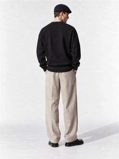 Erkek Göğüs Figür ve Tipografi Baskılı Bisiklet Yaka Oversize Sweatshirt