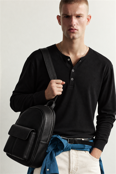 Erkek Henley Yaka Düğmeli Oversize Sweatshirt