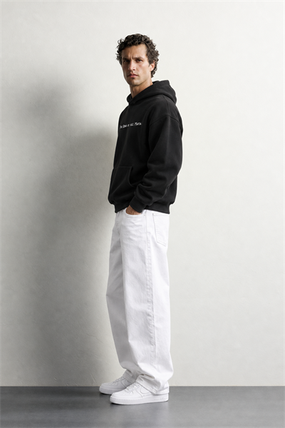 Erkek Kanguru Cepli Mafia Temalı Şardonlu Kapüşonlu Oversize Sweatshirt