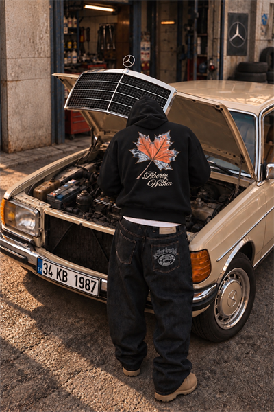 Erkek Oversize İçi Şardonlu Kapüşonlu Patch Baskılı Sweatshirt