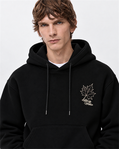 Erkek Oversize İçi Şardonlu Kapüşonlu Patch Baskılı Sweatshirt