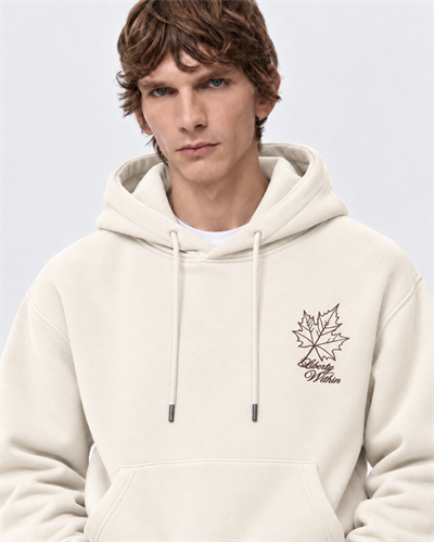 Erkek Oversize İçi Şardonlu Kapüşonlu Patch Baskılı Sweatshirt