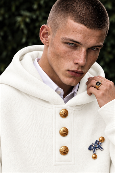 Erkek Premium Oversize Kapüşonlu İçi Şardonlu Düğmeli Sweatshirt