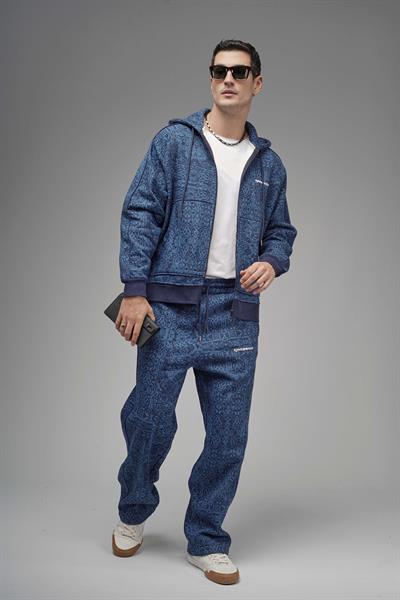 Etnik Desen Detaylı Reglan Kol Kapüşonlu Alt Üst Takım