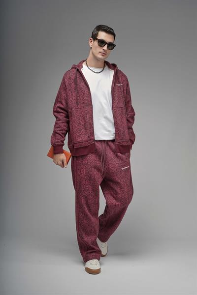 Etnik Desen Detaylı Reglan Kol Kapüşonlu Alt Üst Takım