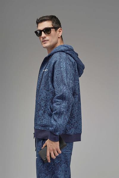 Etnik Desen Detaylı Reglan Kol Kapüşonlu Alt Üst Takım