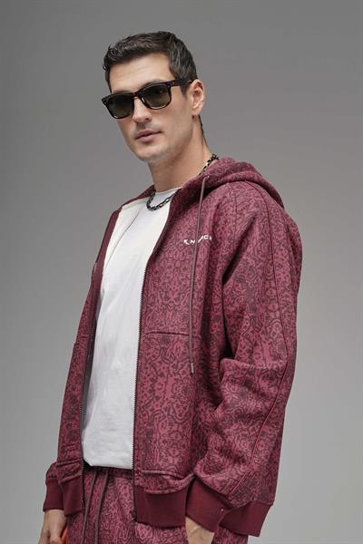 Etnik Desen Detaylı Reglan Kol Kapüşonlu Alt Üst Takım