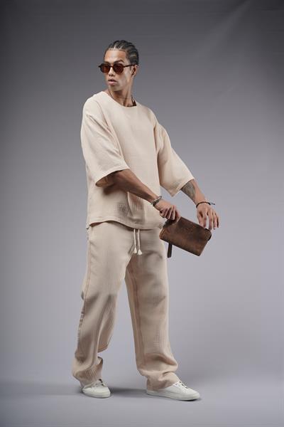 Geniş Yaka Oversize Kalıp Müslin Alt Üst Takım