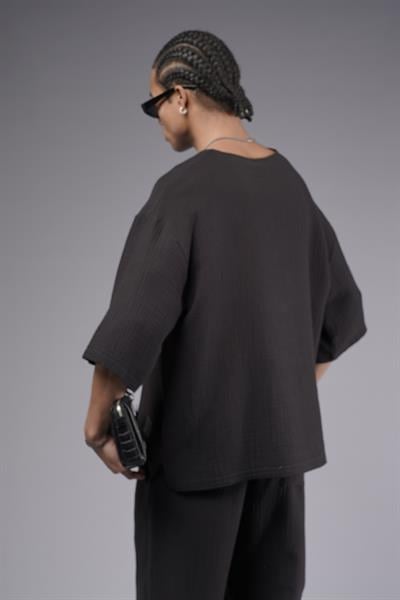 Geniş Yaka Oversize Kalıp Müslin Alt Üst Takım